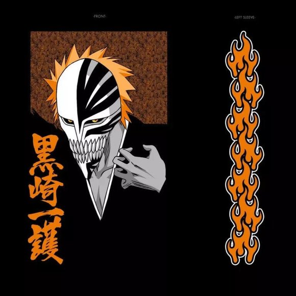 Bleach Ichigo Orange Flame 20th Anniversary Long Sleeve T-Shirt NEW/NWT - Picture 2 of 16